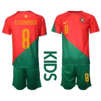Portugal Bruno Fernandes #8 Hjemmebanesæt Børn VM 2022 Kortærmet (+ Korte bukser)